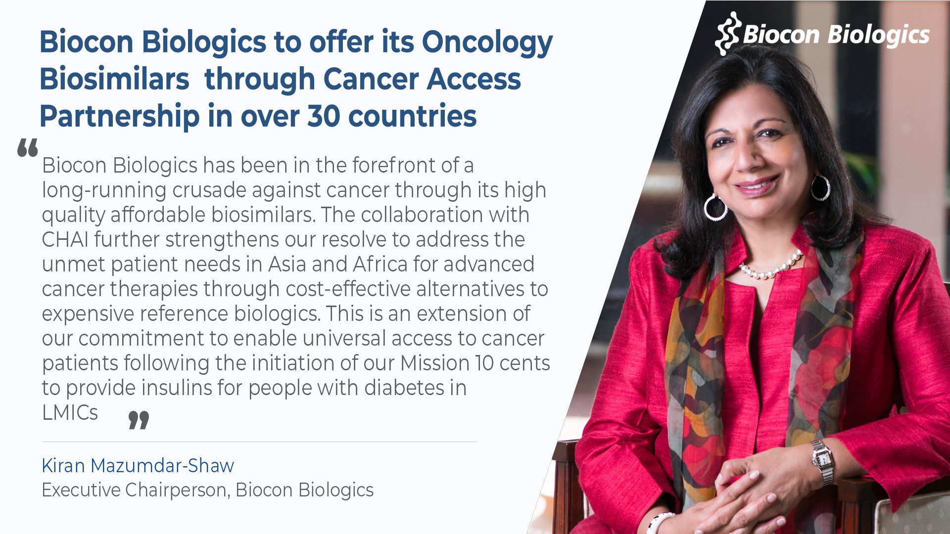 Biocon Biologics to offer its Oncology Biosimilars through Cancer